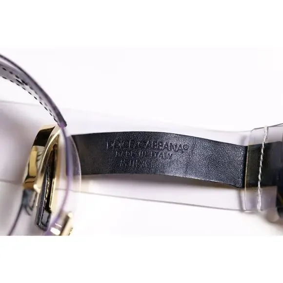 Dolce & Gabbana Vintage Transparent PVC Gold Buckle Logo Belt